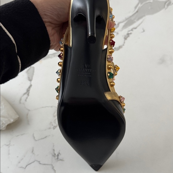 Valentino Black and Gold Women's Heels - Picture 7 of 7